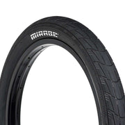 Éclat Mirage black BMX tire with dual compound tread and Silkshield protection for street and ramp riding