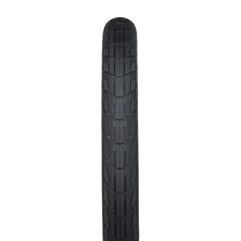 Black ÉCLAT MIRAGE TIRE with high-performance dual compound tread and Silkshield protection layer for BMX street riding.