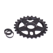 Éclat Onyx Sprocket, black 25t bike component with adapters, 6061-T6 alloy material.