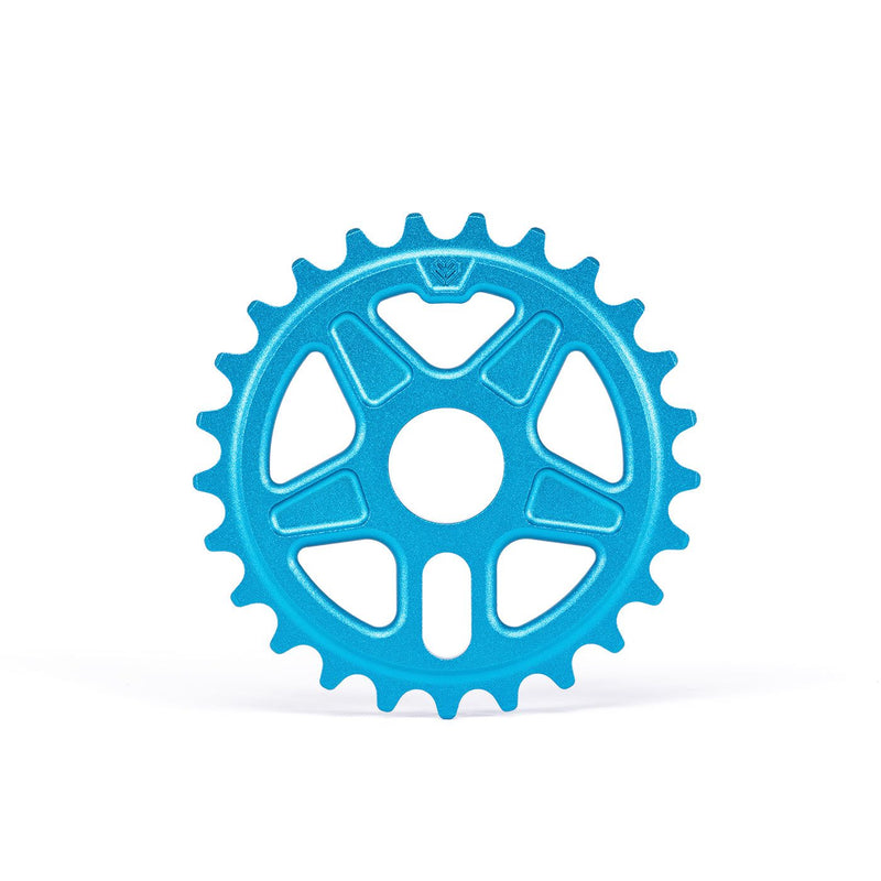 ÉCLAT ONYX SPROCKET in blue featuring a double-sided design and cold-forged 6061-T6 alloy for enhanced strength.