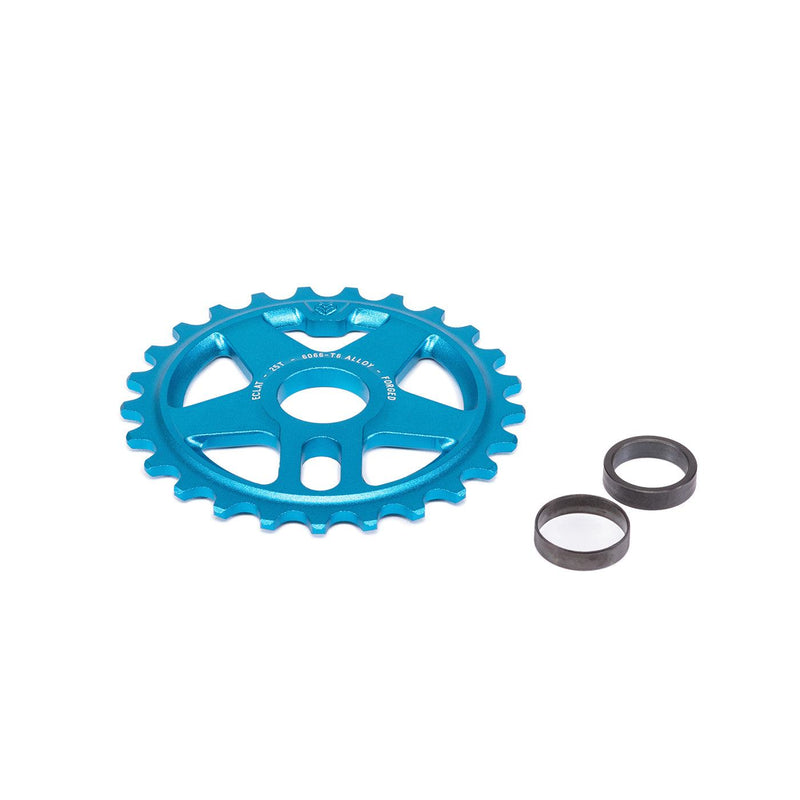 ÉCLAT ONYX SPROCKET, blue cold-forged sprocket with adapters, dual-sided design for bikes.