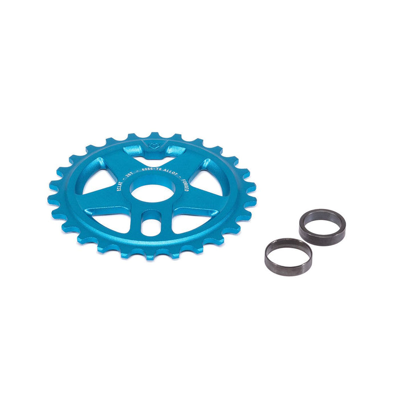 ÉCLAT ONYX SPROCKET in blue, featuring cold-forged 6061-T6 alloy, double-sided design with adapters.
