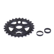 ÉCLAT ONYX SPROCKET with adapters, cold-forged 6061-T6 alloy, double-sided design.