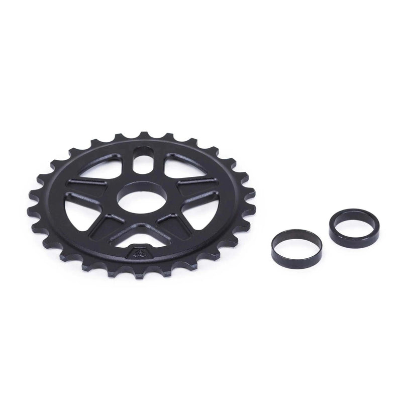 ÉCLAT ONYX SPROCKET with adapters, cold-forged 6061-T6 alloy, double-sided design.