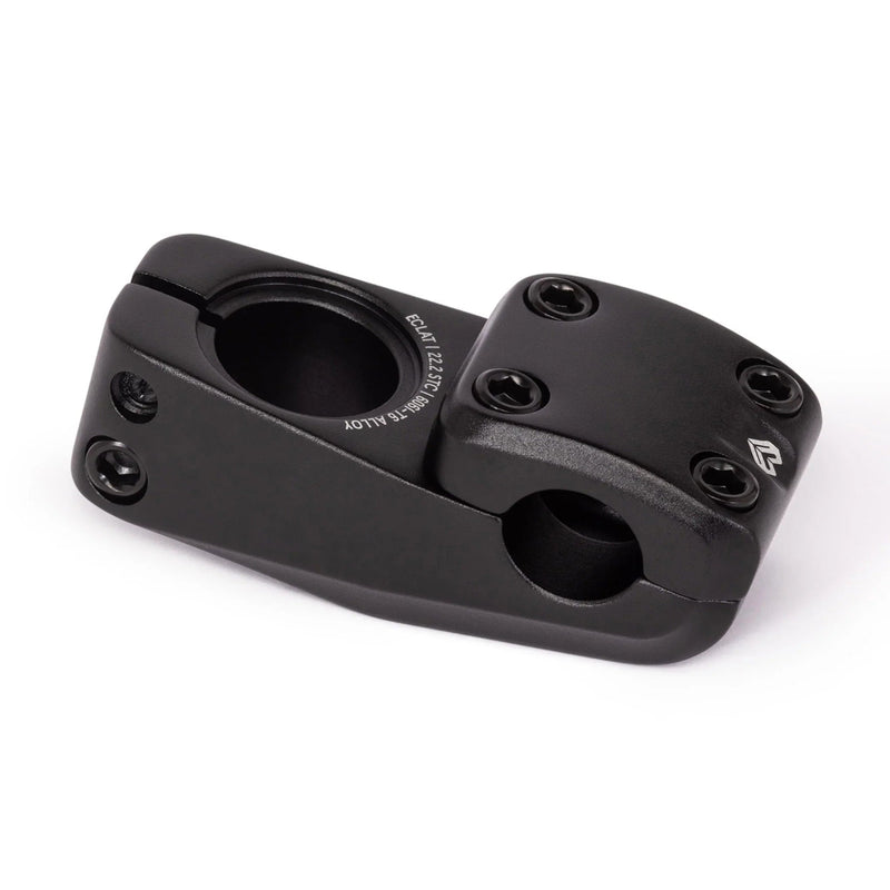 ÉCLAT ONYX STEM black cold-forged 6061-T6 alloy BMX bike stem with 25.4mm oversize clamp and Shark Tooth Clamping system