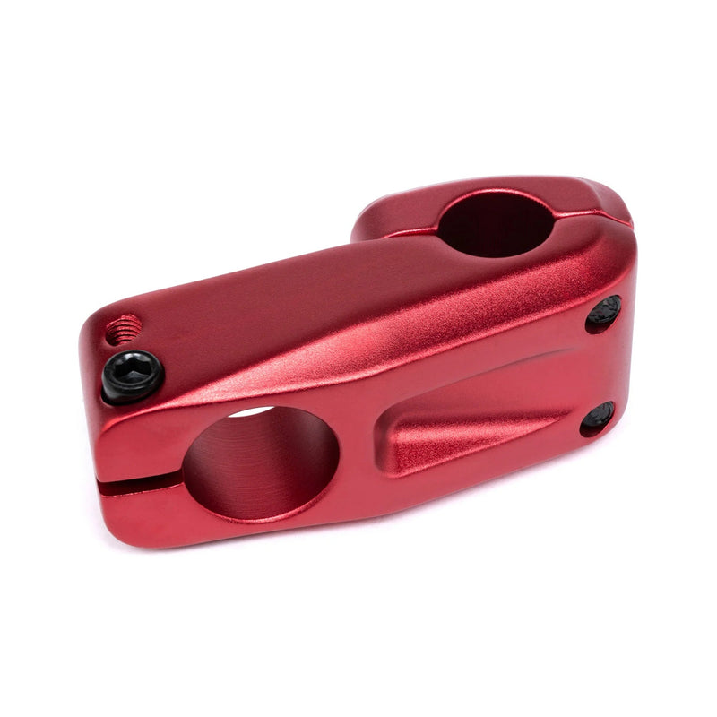 ÉCLAT ONYX STEM in red, cold-forged 6061-T6 alloy, smooth design, 25.4mm clamping.