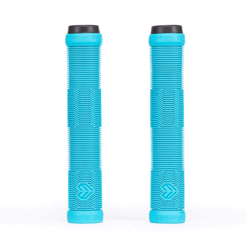 ÉCLAT PULSAR GRIP in aqua blue, flangeless mushroom style, made with ODI super soft rubber.
