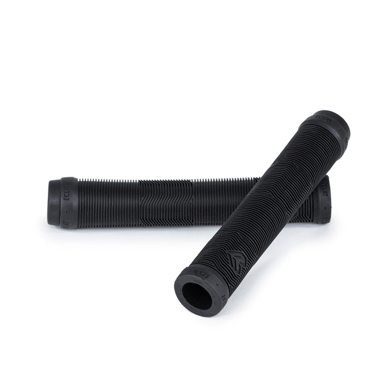 ÉCLAT PULSAR GRIP flangeless mushroom grips with rib profile, black, made from ODI super soft rubber.