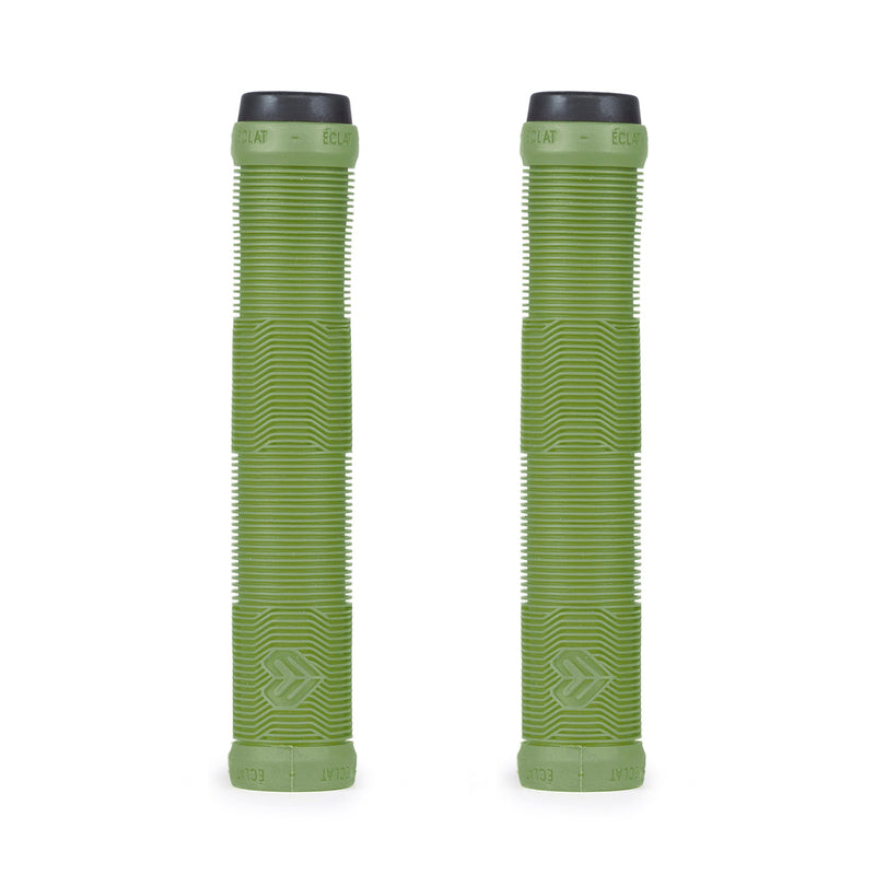 ÉCLAT PULSAR GRIP in green, flangeless mushroom style, super soft rubber, 165mm x 29.5mm, made by ODI.