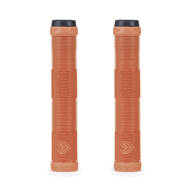 ÉCLAT PULSAR GRIP in gum color, flangeless mushroom style, made with soft rubber, includes nylon barends.
