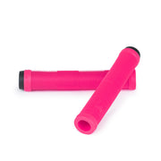 ÉCLAT PULSAR GRIP in hot pink, flangeless mushroom style, made in the USA by ODI, featuring a super soft rubber compound and rib profile for durability.