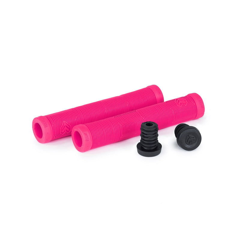 ÉCLAT PULSAR GRIP in hot pink color with flangeless mushroom style, includes éclat nylon barends.