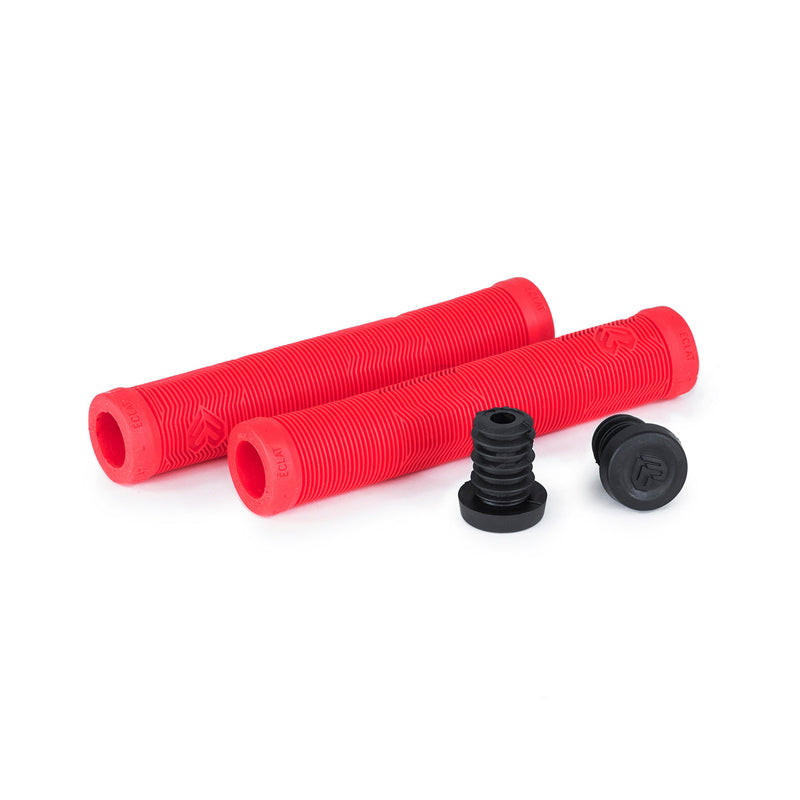 ÉCLAT PULSAR GRIP in red with black barends, flangeless mushroom style.