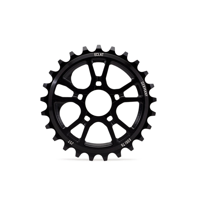 ÉCLAT RS SPROCKET black CNC machined 6061-T6 alloy bike sprocket with 25 teeth and five-spoke design