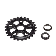 ÉCLAT RS SPROCKET, CNC machined 6061-T6 alloy, includes adaptors for 19mm, 22mm, 24mm spindles, intricate design.