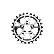ÉCLAT RS Sprocket featuring CNC machined 6061-T6 alloy with 5 spoke design, available in 25t and 28t sizes.