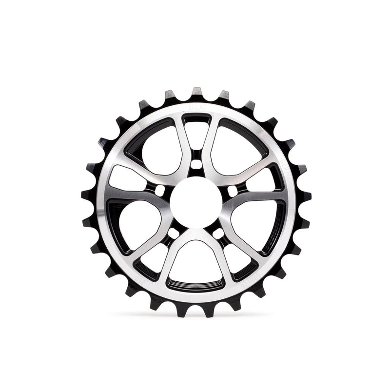 ÉCLAT RS Sprocket featuring CNC machined 6061-T6 alloy with 5 spoke design, available in 25t and 28t sizes.