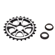 ÉCLAT RS Sprocket with CNC machined 6061-T6 alloy, unique 5-spoke design, and spindle adaptors.
