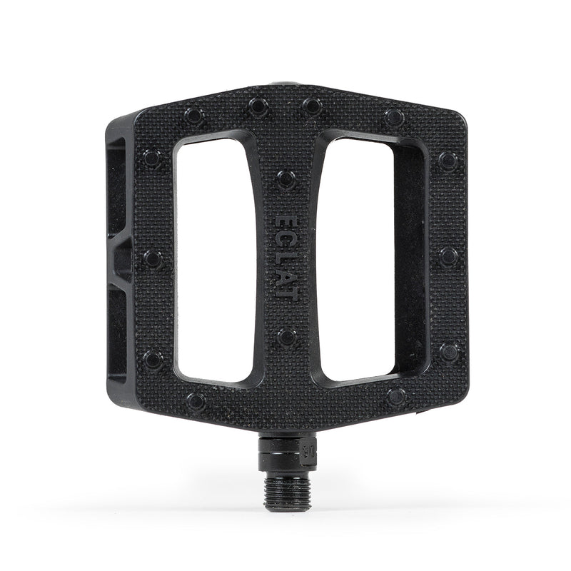 Black ÉCLAT SEEKER PEDAL with a larger, thin nylon fiberglass platform and twin sealed bearings for BMX bikes.