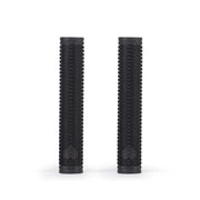 Pair of black ÉCLAT SHOGUN GRIP flangeless bicycle grips with ribbed texture and Techbolt barends.