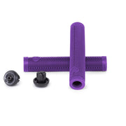 Purple ÉCLAT SHOGUN GRIP bicycle handlebar grips with textured rib design and Techbolt barends