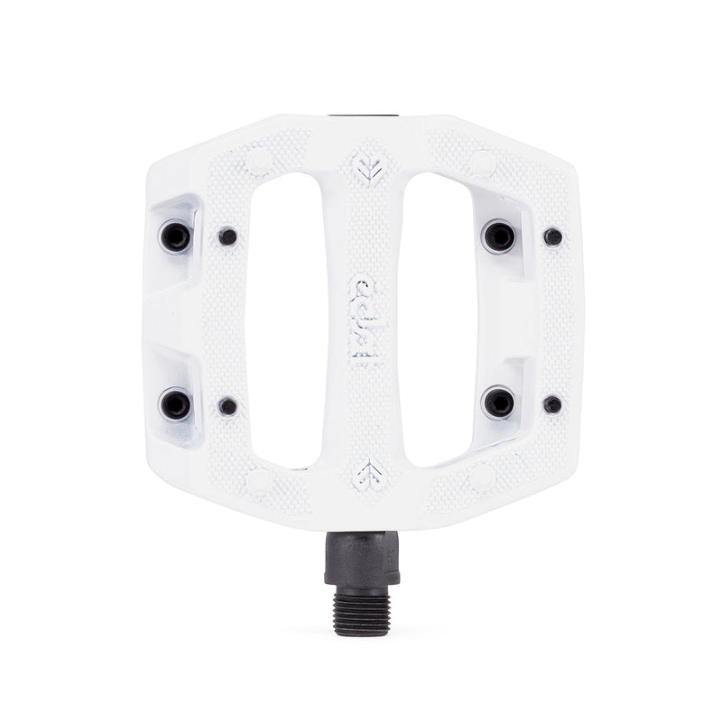 ÉCLAT SLASH ALLOY PEDAL, white, lightweight design, replaceable pins, cast alloy body.