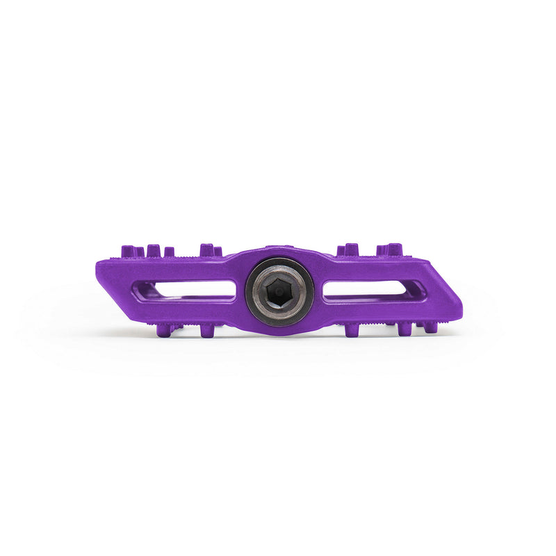ÉCLAT SLASH PEDAL in purple, low profile design, knurled top surface.