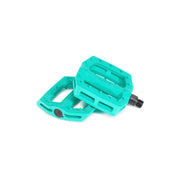 Lightweight ÉCLAT SLASH PEDAL in teal, featuring a knurled top surface and crmo spindle.