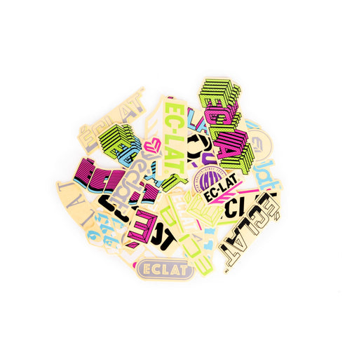 ÉCLAT Sticker Pack with 25 vibrant, high-quality, durable stickers in various sizes for customizing laptops, notebooks, and accessories.