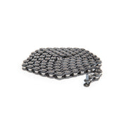 ÉCLAT STROKE HALFLINK CHAIN in black, coiled with tough steel construction and chromized treatment.
