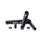 ÉCLAT Tibia Cranks glossy black with components, renowned BMX strength and reliability.