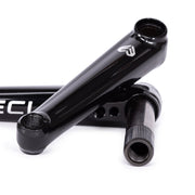 ÉCLAT TIBIA CRANKS glossy black BMX cranks featuring oversized arm design and 22mm crmo ultra hollow spindle.