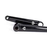ÉCLAT TIBIA CRANKS glossy black BMX cranks with oversized arm design.