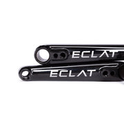 ÉCLAT TIBIA CRANKS glossy black BMX crankset with oversized arm design.