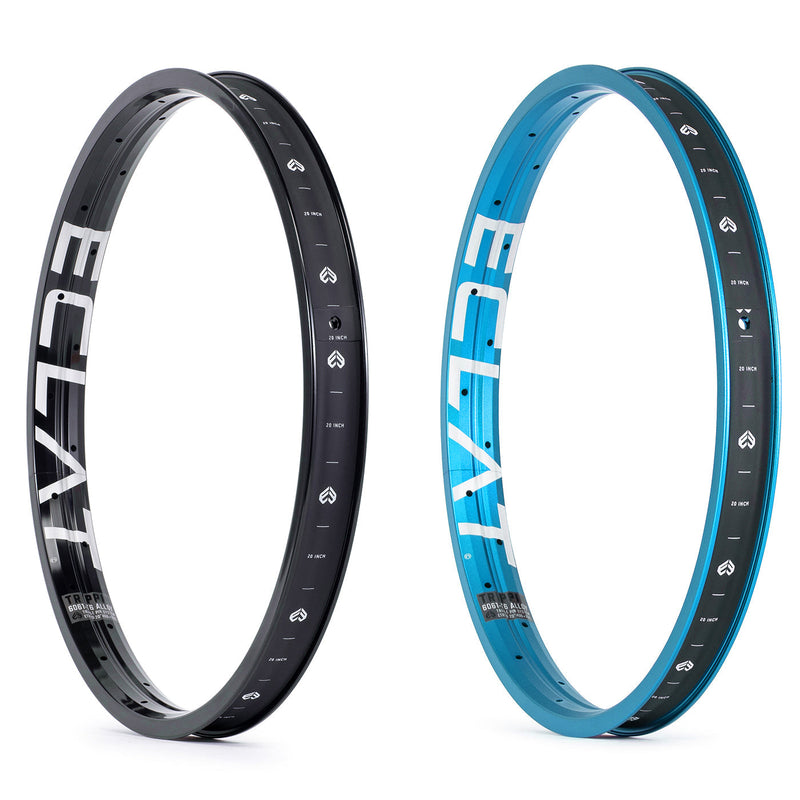 Bicycle rims ÉCLAT TRIPPIN RIM with wide 38mm design in black and blue.