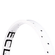 ÉCLAT TRIPPIN RIM bicycle wheel, 38mm wide, 6061-T6 alloy, white, with printed logo.