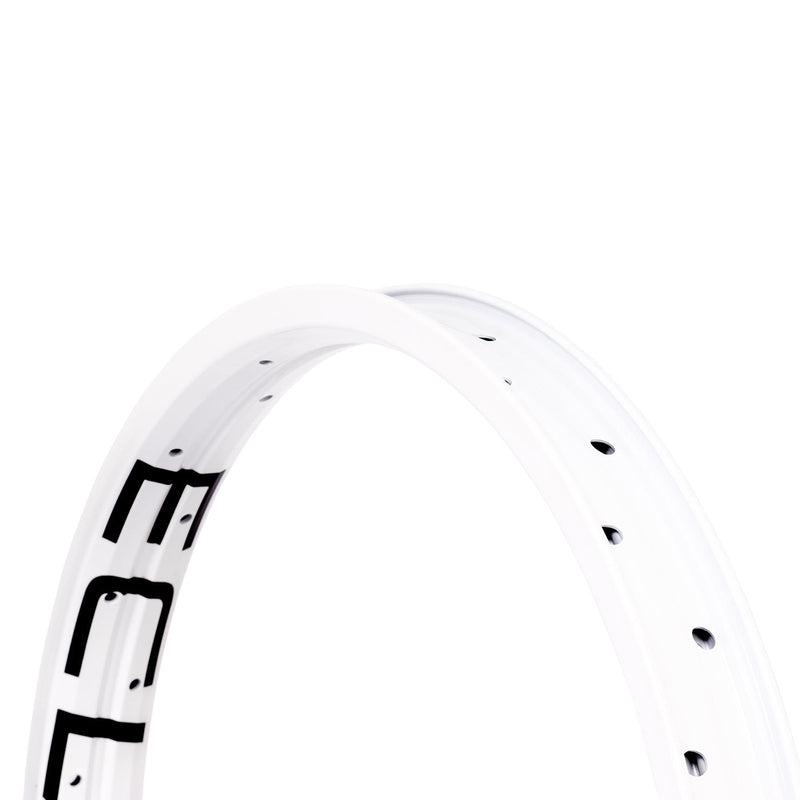 ÉCLAT TRIPPIN RIM bicycle wheel, 38mm wide, 6061-T6 alloy, white, with printed logo.