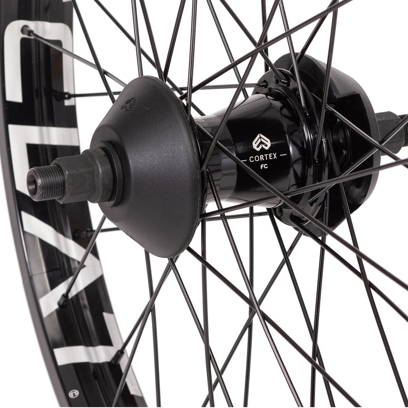 ÉCLAT TRIPPIN/CORTEX FREECOASTER Rear Wheel with stainless steel spokes, black nipples, and Cortex hub.