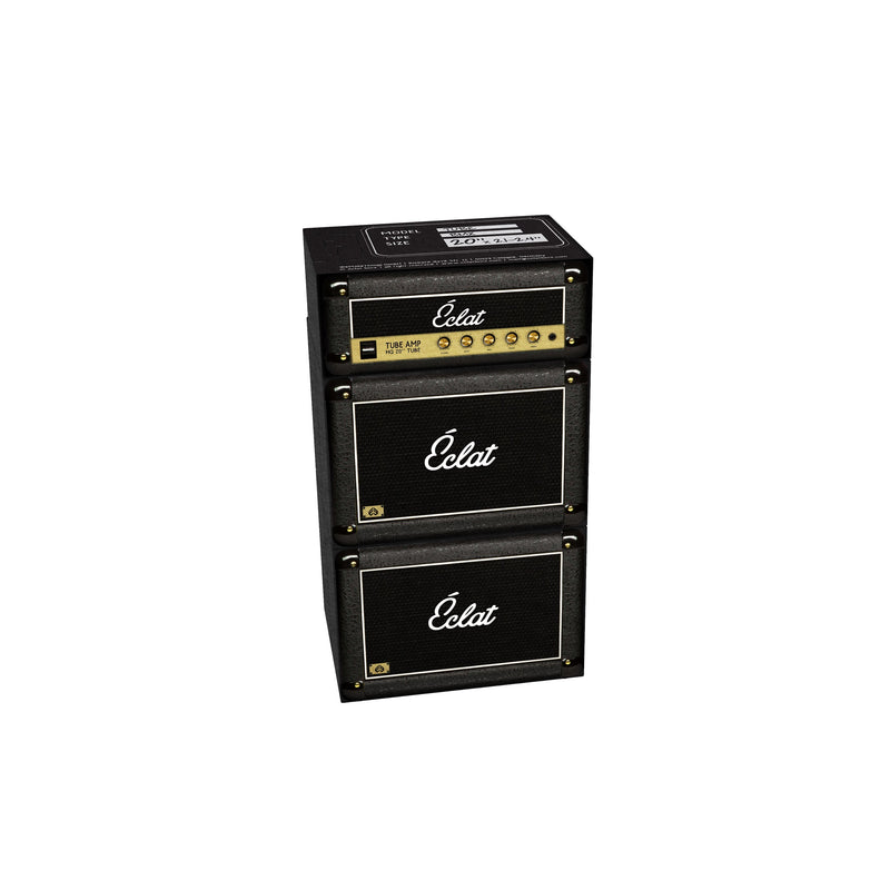 ÉCLAT TUBE AMP BMX inner tube packaging resembling a guitar amplifier, featuring durable construction and steel valve for wider tires.