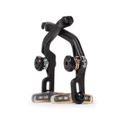 Low-profile ÉCLAT UNIT BRAKE made of 6066-T6 alloy in black, featuring Force brake pads and Unit straddle cable, compatible with rear brake mounts.