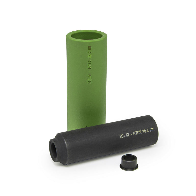 ÉCLAT VENOM PEG with steel/plastic design, durable nylon-fibreglass sleeve, shown in black and army green.