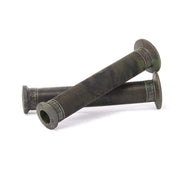 ÉCLAT ZAP GRIP super long ribbed BMX bike grips with dual flange and corkx V2 barends in camouflage color