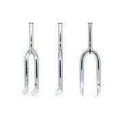 Éclat Coda Fork BMX bicycle forks, silver, front and side view, strong and lightweight design.