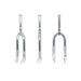 Éclat Coda Fork BMX bicycle forks, silver, front and side view, strong and lightweight design.