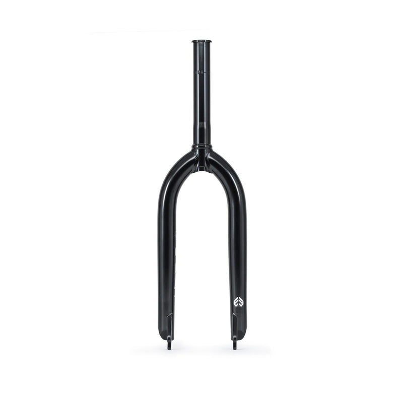 Black Éclat Coda Fork made of heat-treated 4130 crmo with CNC'd steerer and invest cast dropouts designed for BMX and street riding.