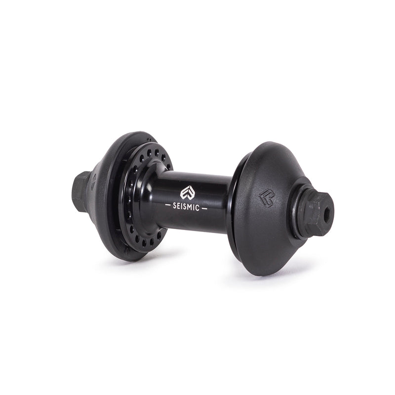 ÉCLAT SEISMIC Front Hub with nylon-fiberglass guards, black color, 6061-T6 alloy.