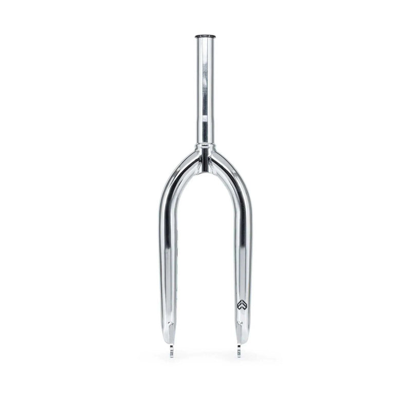 Silver ÉCLAT Storm Fork BMX fork with CNC machined steerer and 30mm offset, lightweight and strong 4130 crmo construction