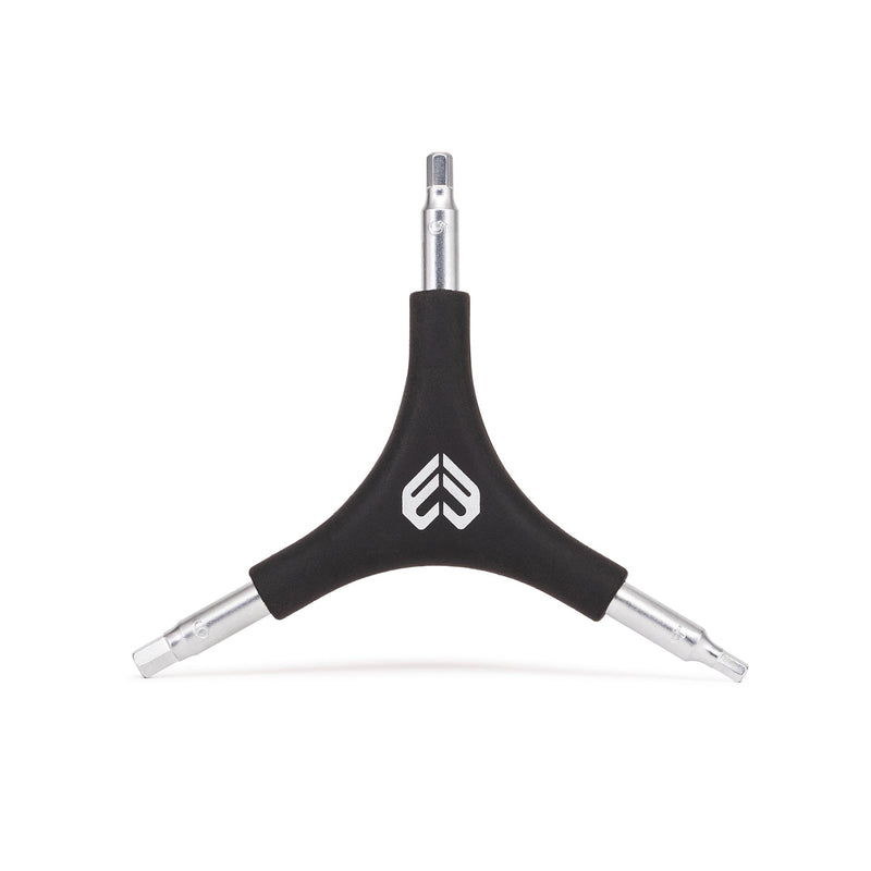 ÉCLAT Y-TOOL with 4mm, 5mm, 6mm hex keys, black rubber grip.
