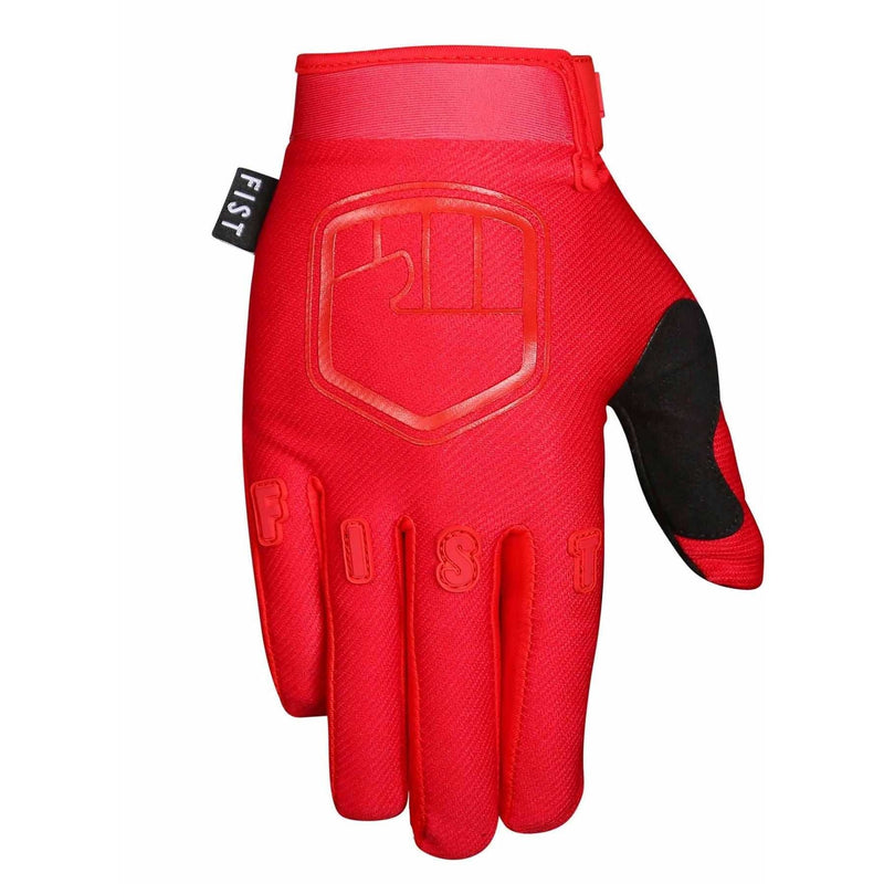 FIST Red Stocker Gloves with breathable four-way stretch spandex, Clarino palm, touchscreen fingers, and adjustable closure for lightweight performance and control