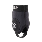 FUSE ALPHA CLASSIC ankle guard in black with perforated neoprene, EVA foam padding, and Duratex for durable impact protection